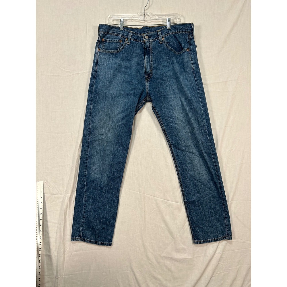 Levis 505 Regular Fit Jeans Mens 36x30 Medium Wash Blue Straight Leg 00505-0110